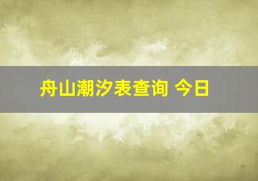 舟山潮汐表查询 今日